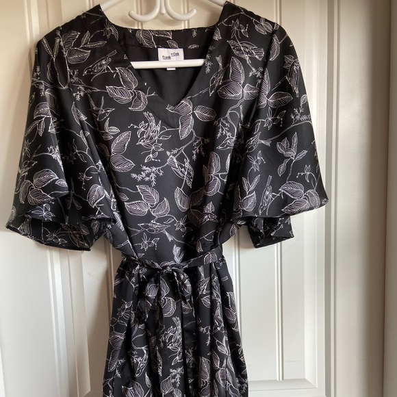 Frank and Oak M bird print dress flutter sleeve - Picture 4 of 5